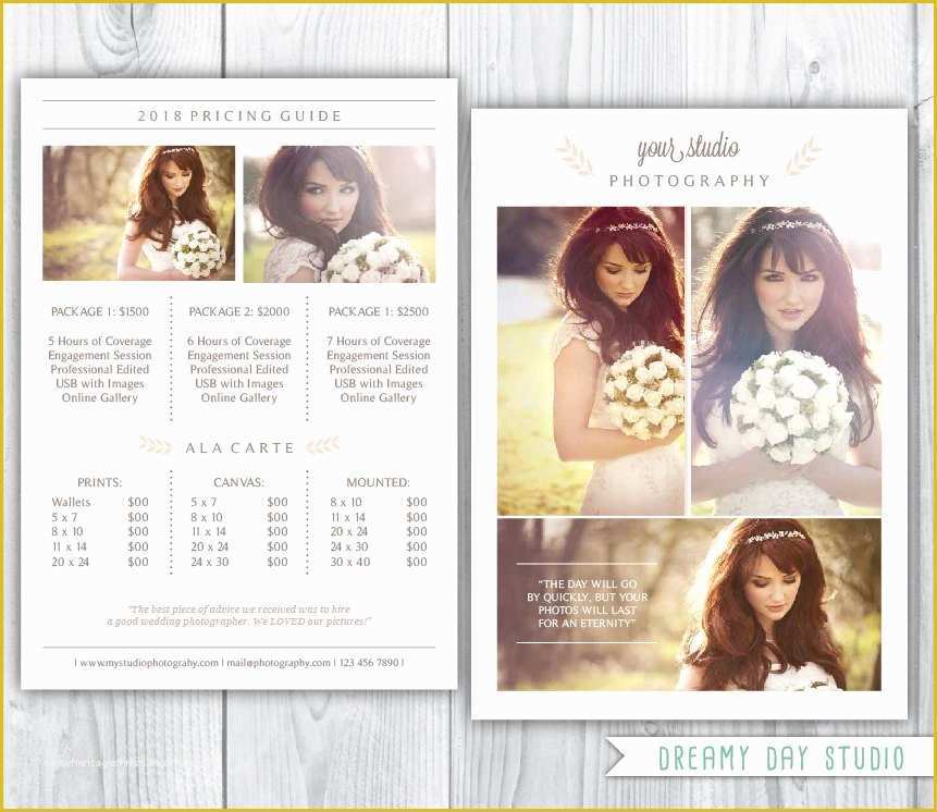 Free Wedding Pricing Template Of Photography Pricing Template Wedding Photographer Pricing