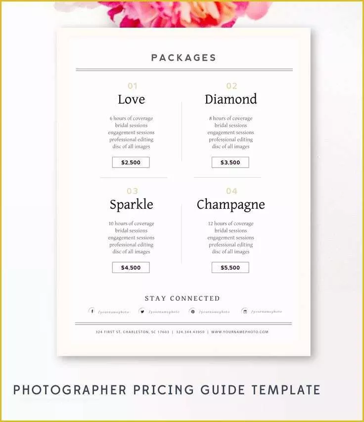 Free Wedding Pricing Template Of Wedding Graphy Price List Template