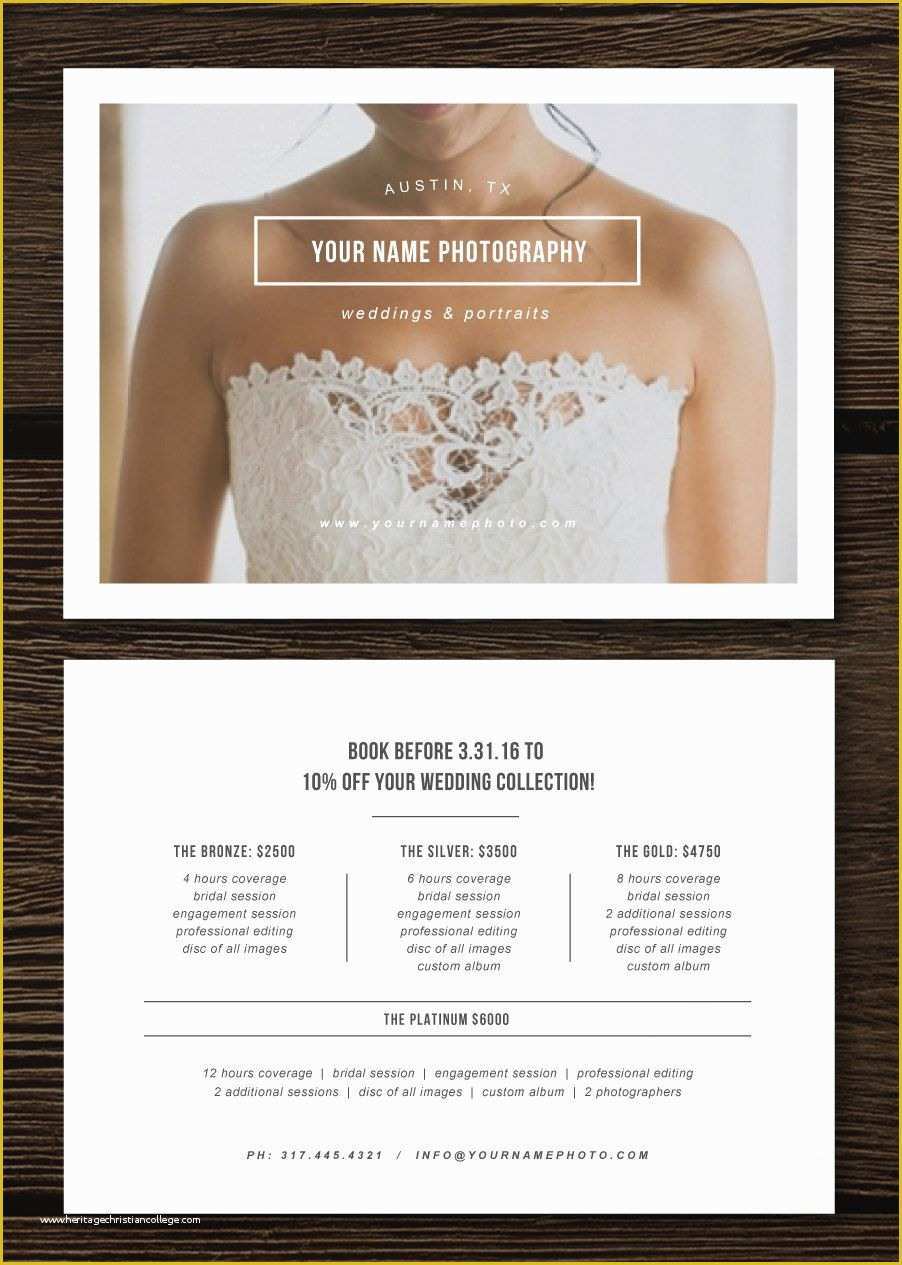 Free Wedding Pricing Template Of Wedding Photographer Pricing Flyer