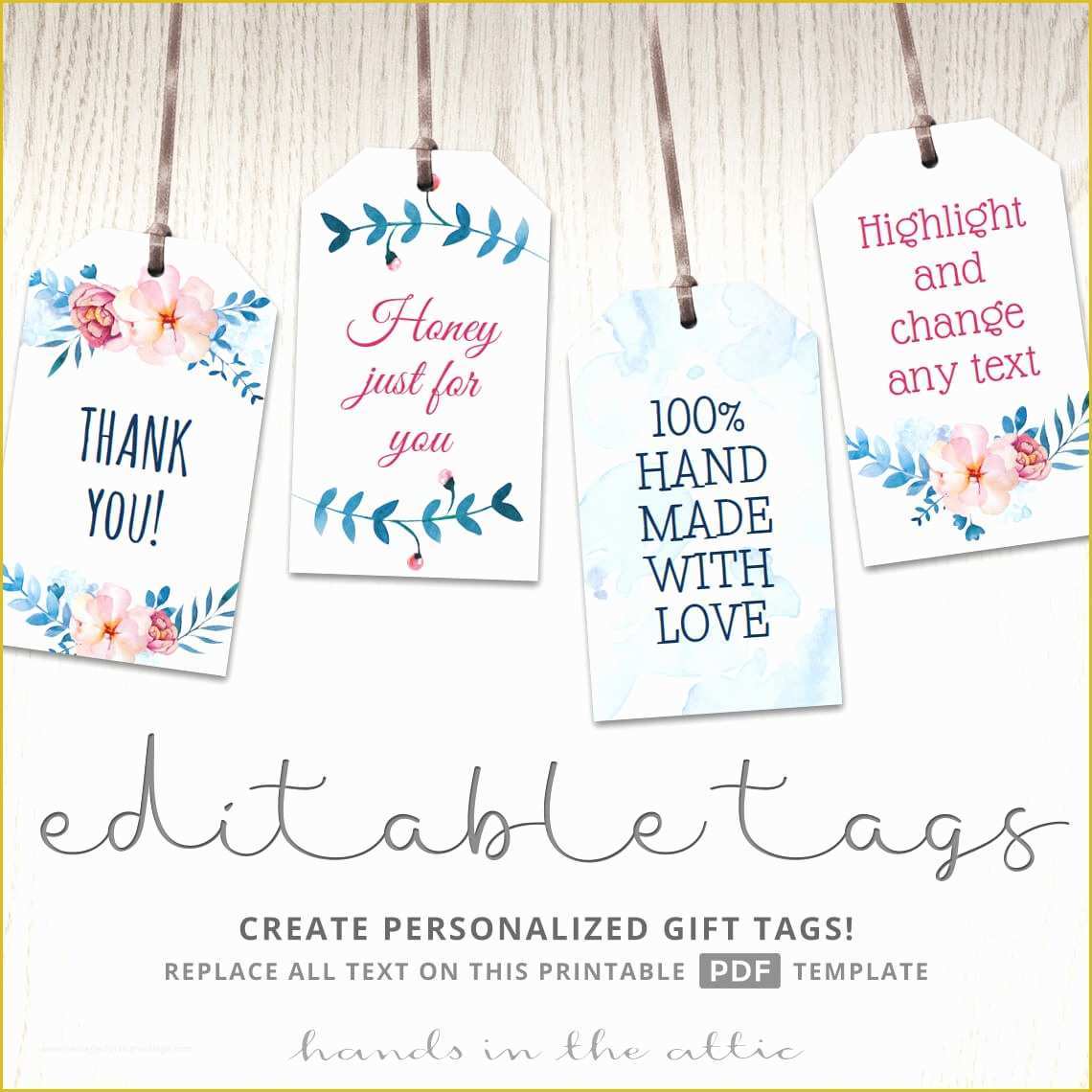 Free Wedding Tags Template Of Floral Bridal Shower Gift Tags