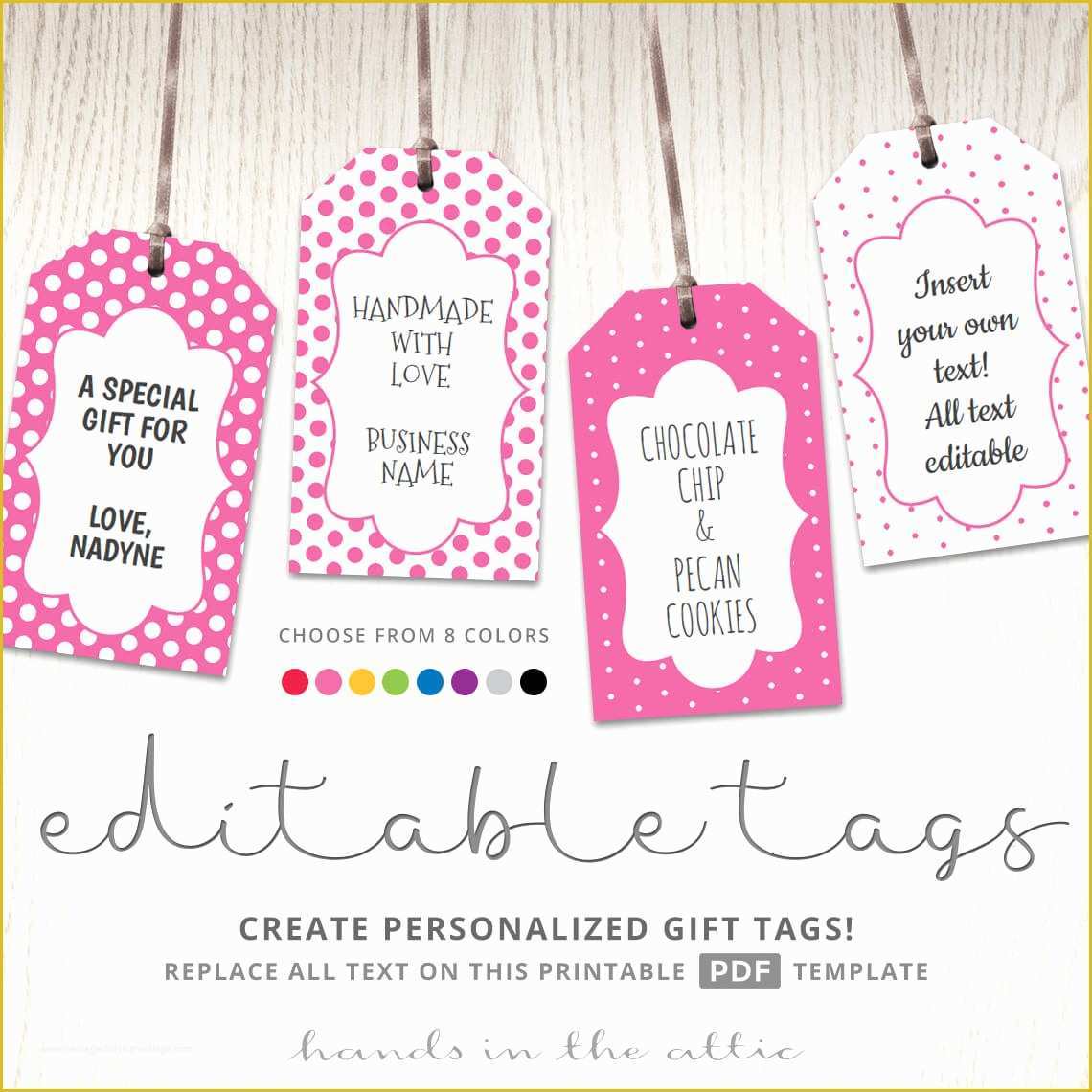 Free Wedding Tags Template Of Printable Favor Tags Polka Dot Labels