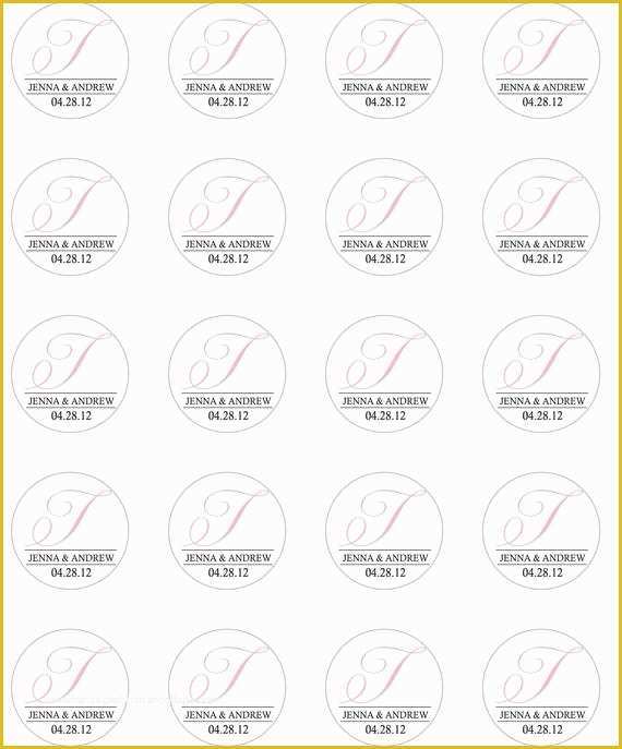 Free Wedding Tags Template Of Wedding Favor 1 5 Inch Round Favor Sticker Template Diy Print
