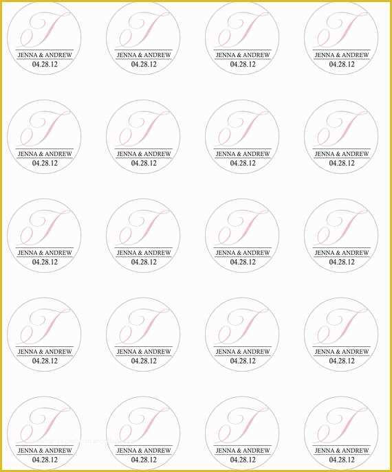 Free Wedding Tags Template Of Wedding Favor 1 5 Inch Round Favor Sticker Template Diy Print