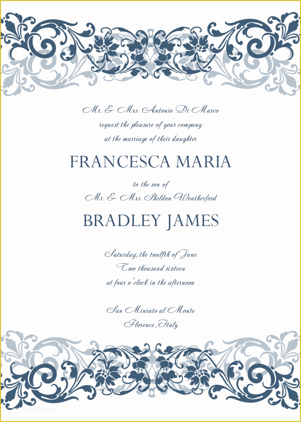 Free Wedding Templates Online Of Free Invite Templates