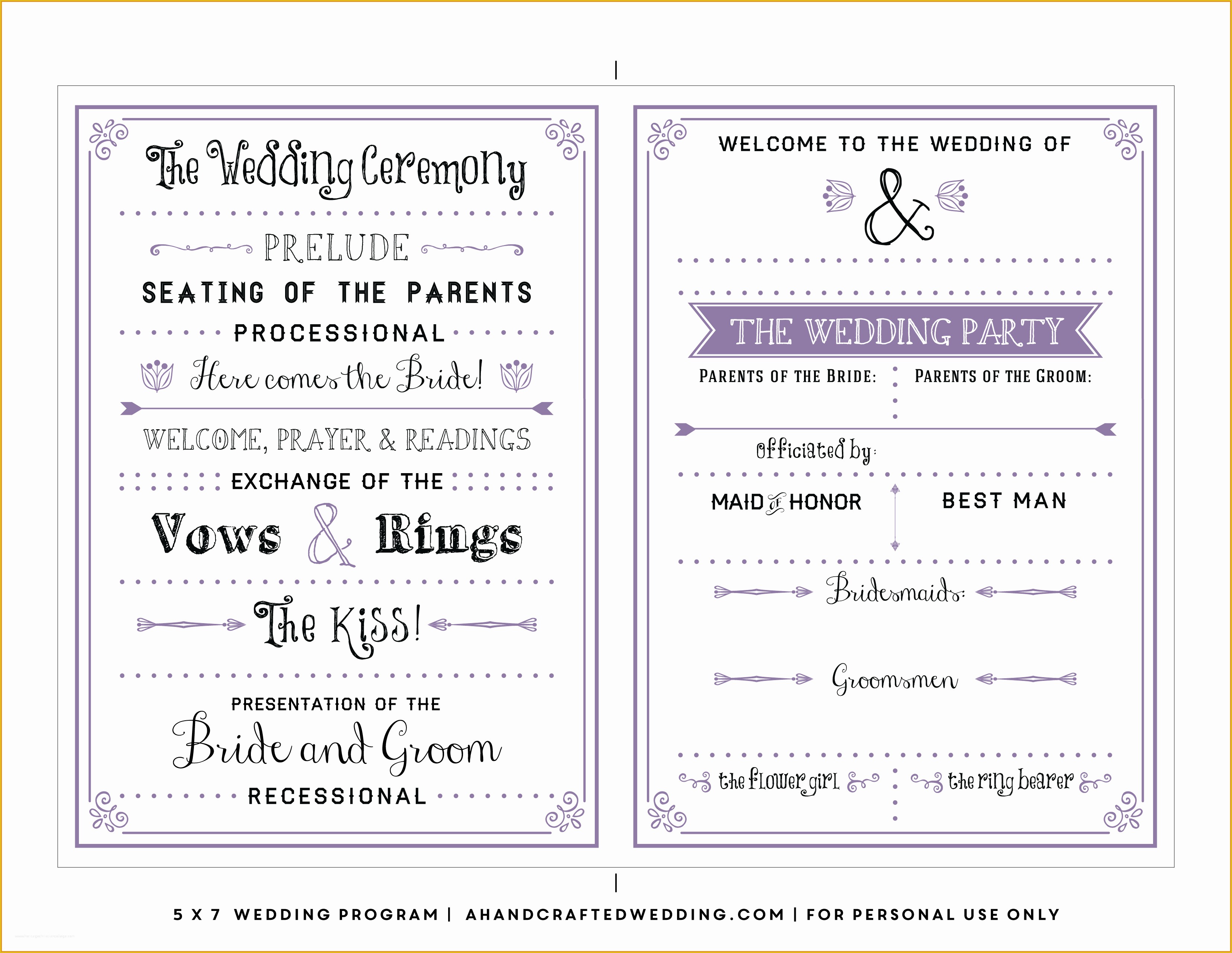 Free Wedding Templates Online Of Free Wedding Program Templates