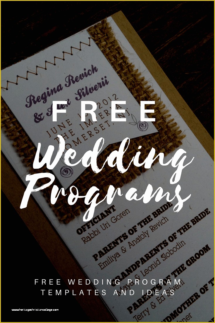 Free Wedding Templates Online Of Free Wedding Program Templates