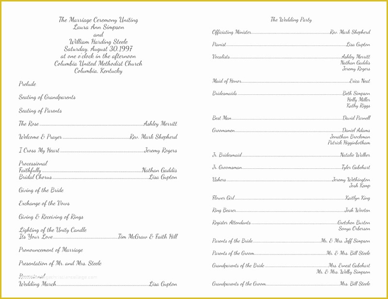 Free Wedding Templates Online Of Wedding Program Templates Wedding Programs Fast