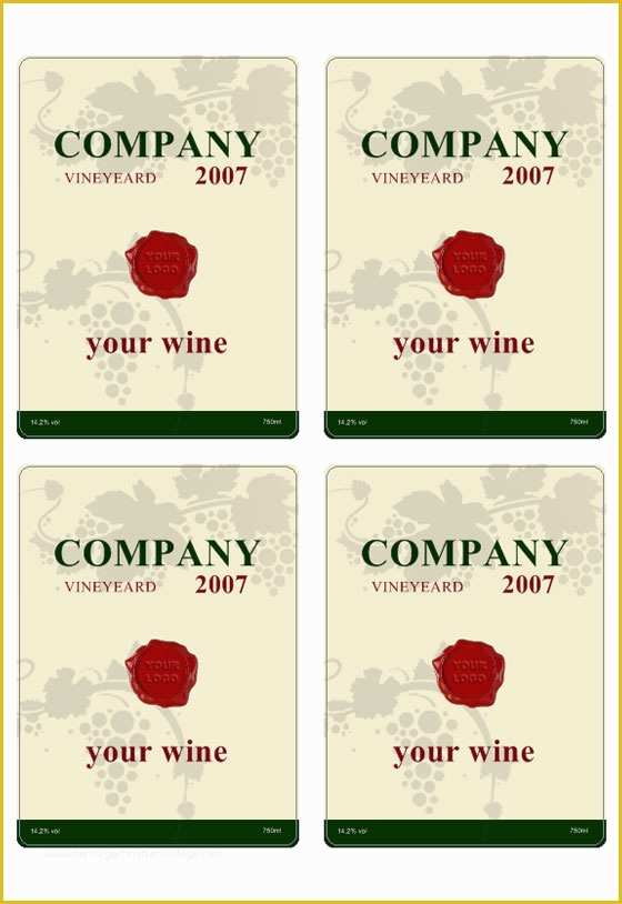 Free Wine Label Template Of Wine Label Template