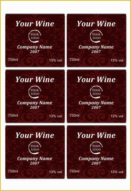 Free Wine Label Template Of Wine Label Template