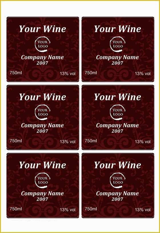Free Wine Label Template Of Wine Label Template