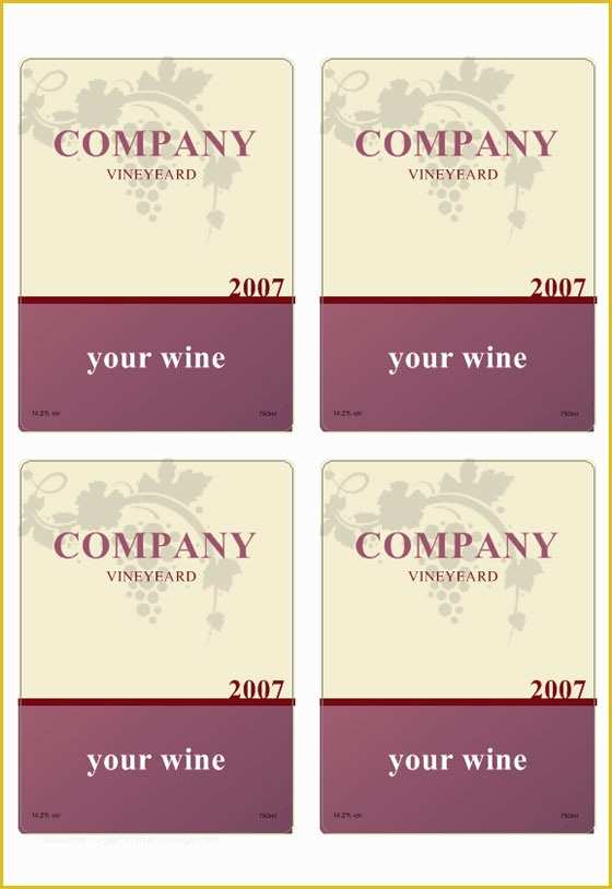 Free Wine Label Template Of Wine Label Template