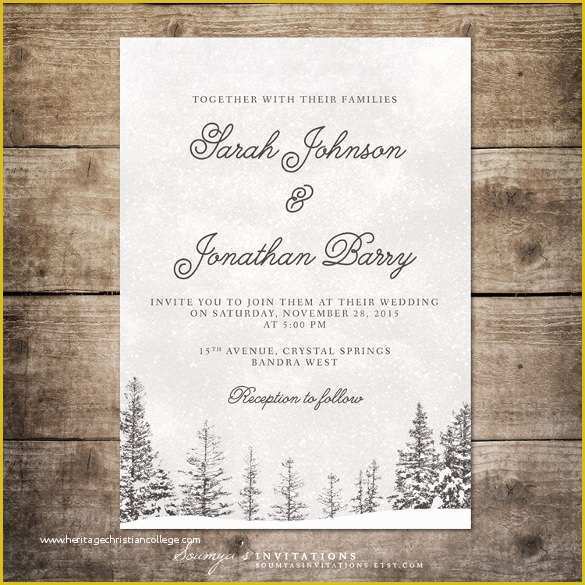 Free Winter Wonderland Invitations Templates Of 14 Winter Wedding Invitation Templates – Sample Example
