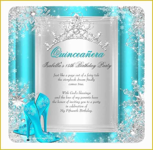 Free Winter Wonderland Invitations Templates Of 17 Quinceanera Invitation Templates Free Sample