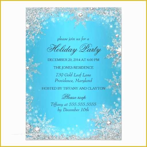 Free Winter Wonderland Invitations Templates Of Blue Winter Wonderland Christmas Holiday Party 4 5x6 25