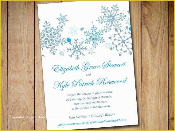 Free Winter Wonderland Invitations Templates Of Snowflake Wedding Invitation Template Winter Wedding