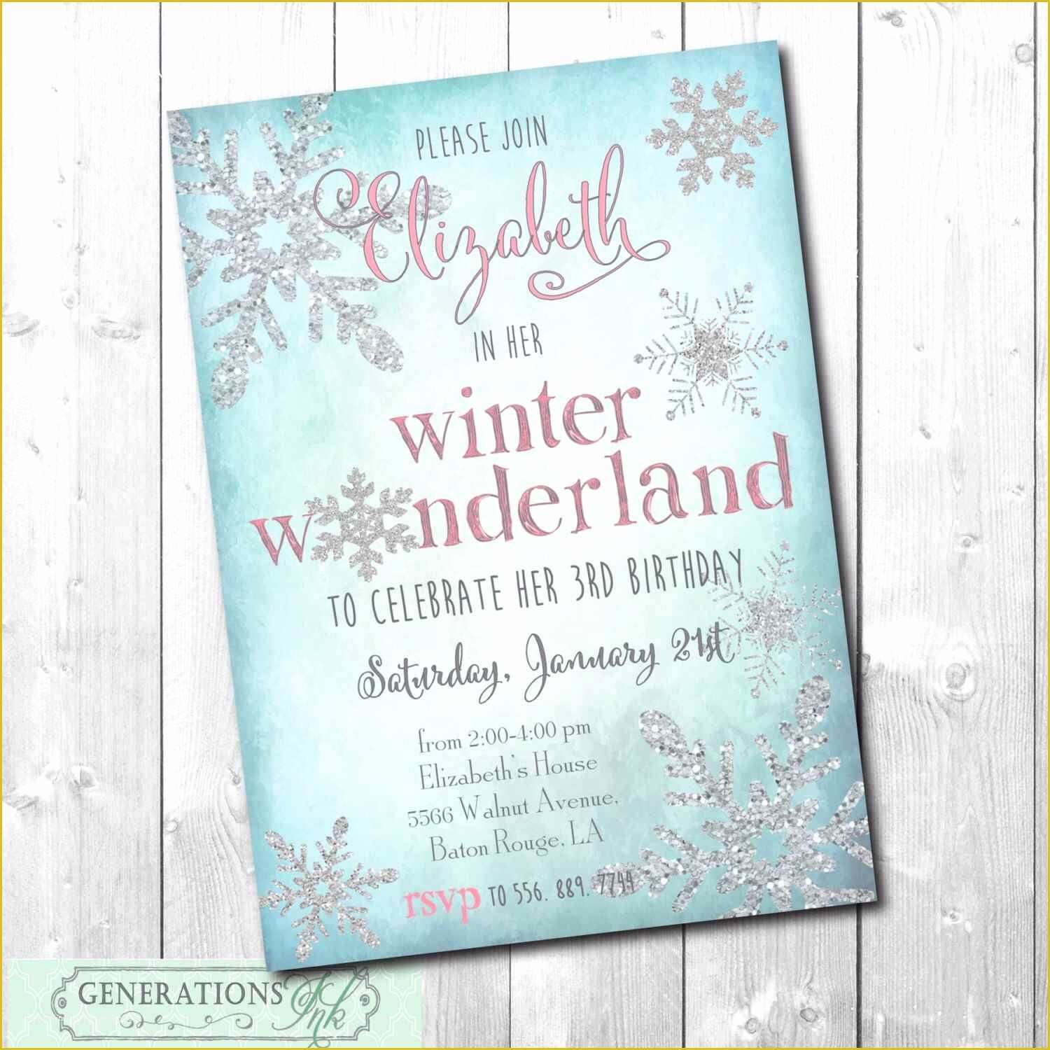 Free Winter Wonderland Invitations Templates Of Winter Wonderland Invitations Templates Lovely Birthday