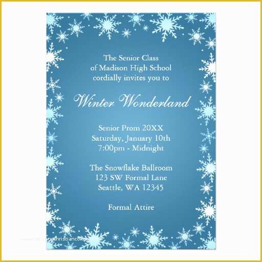 Free Winter Wonderland Invitations Templates Of Winter Wonderland Prom Invitations 5" X 7" Invitation Card