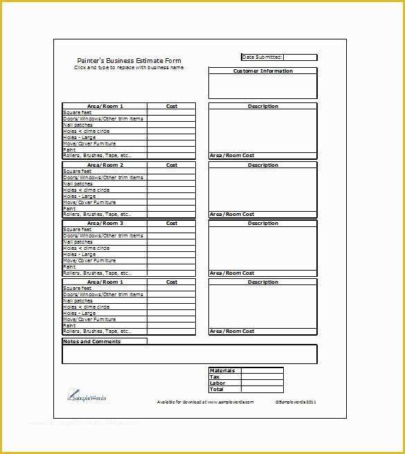Free Work Estimate Template Of 6 Work Estimate Templates – Free Word &amp; Excel formats