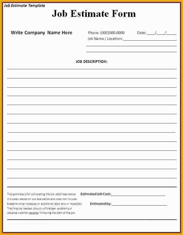 Free Work Estimate Template Of 8 Job Sheet Template Free