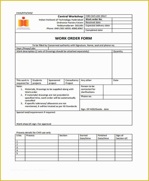 Free Work order Template Of 10 Work order Templates Pdf Apple Pages