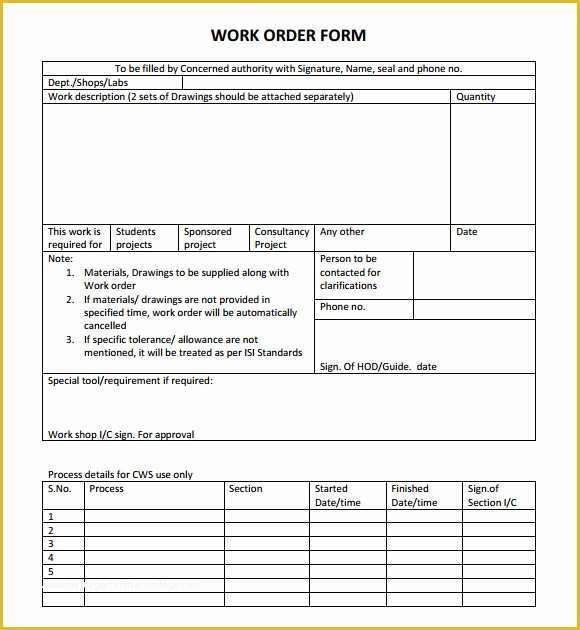 Free Work order Template Of 14 Work order Samples – Pdf Word Excel Apple Pages