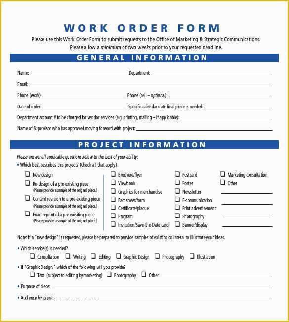 Free Work order Template Of 23 Work order Templates Pdf Doc