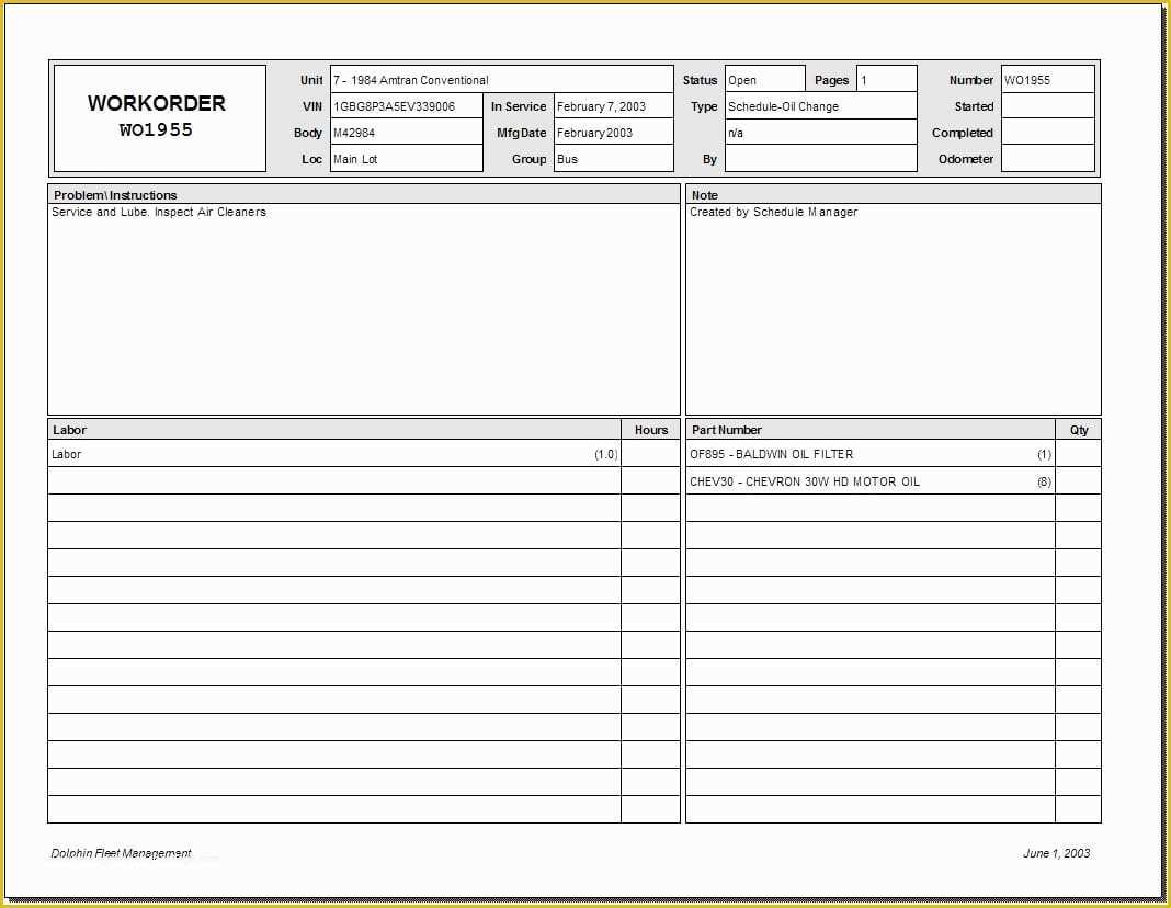 Free Work order Template Of 5 Work order Templates formats Examples In Word Excel