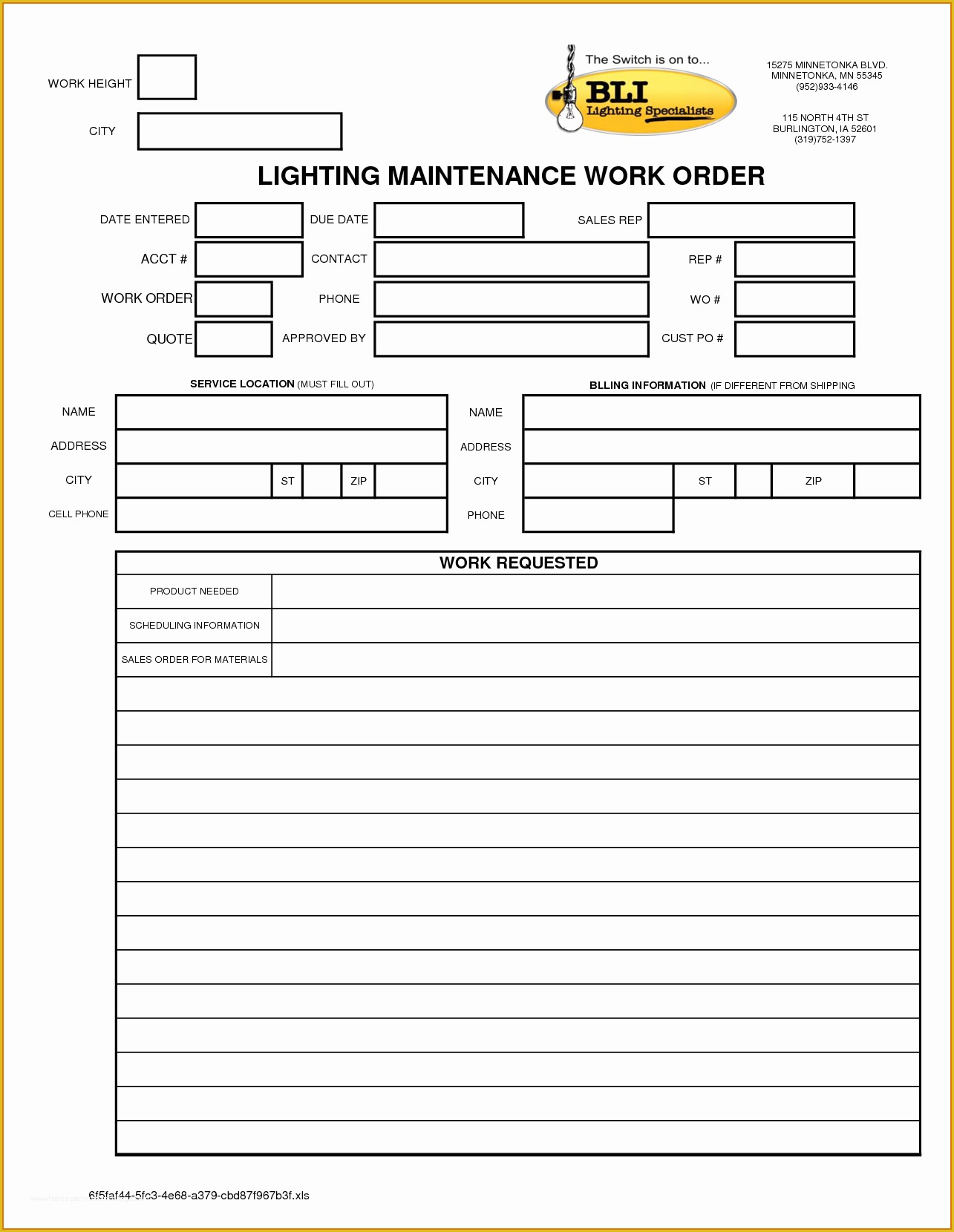Free Work order Template Of 8 Maintenance Work order Templatereference Letters Words