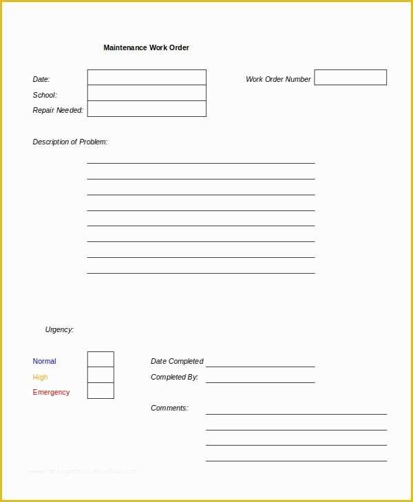 Free Work order Template Of Excel Work order Template 13 Free Excel Document