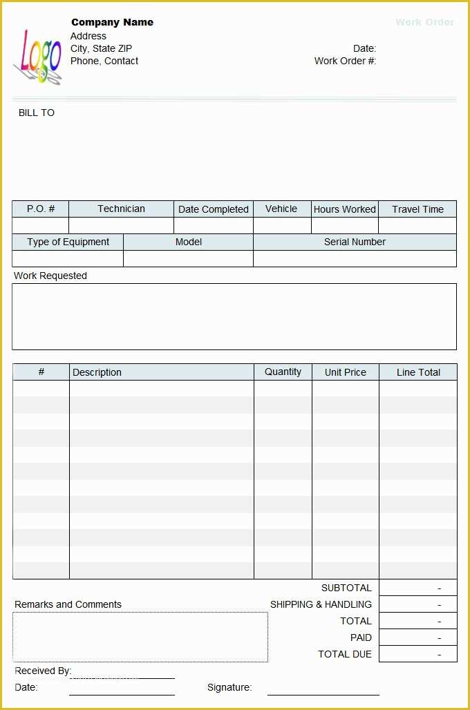 Free Work order Template Of Work order Template – 20 Free Word Excel Pdf Document