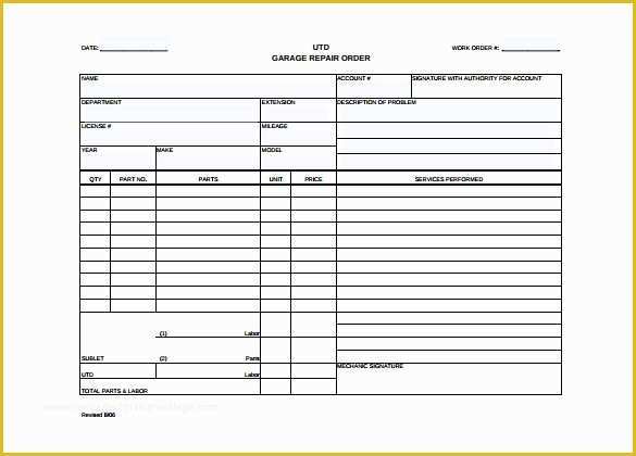 Free Work order Template Of Work order Template 23 Free Word Excel Pdf Document