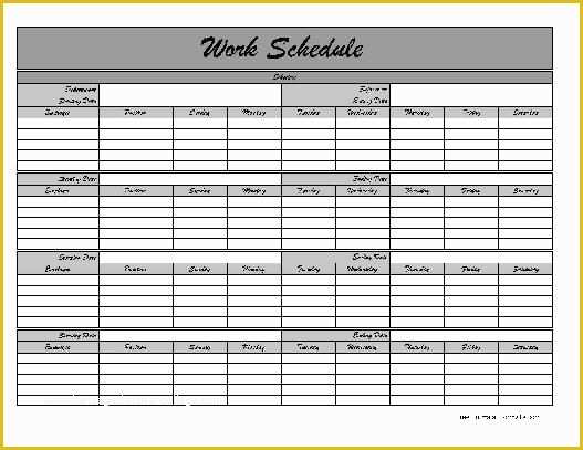 Free Work Schedule Template Of Free Monthly Work Schedule Template Job