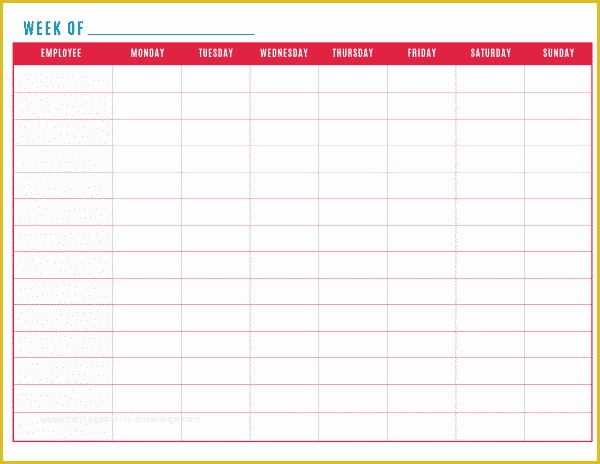 Free Work Schedule Template Of Free Printable Work Schedule