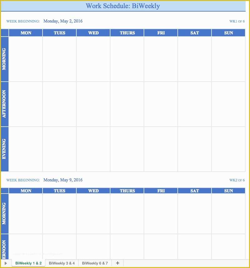 Free Work Schedule Template Of Free Work Schedule Templates for Word and Excel