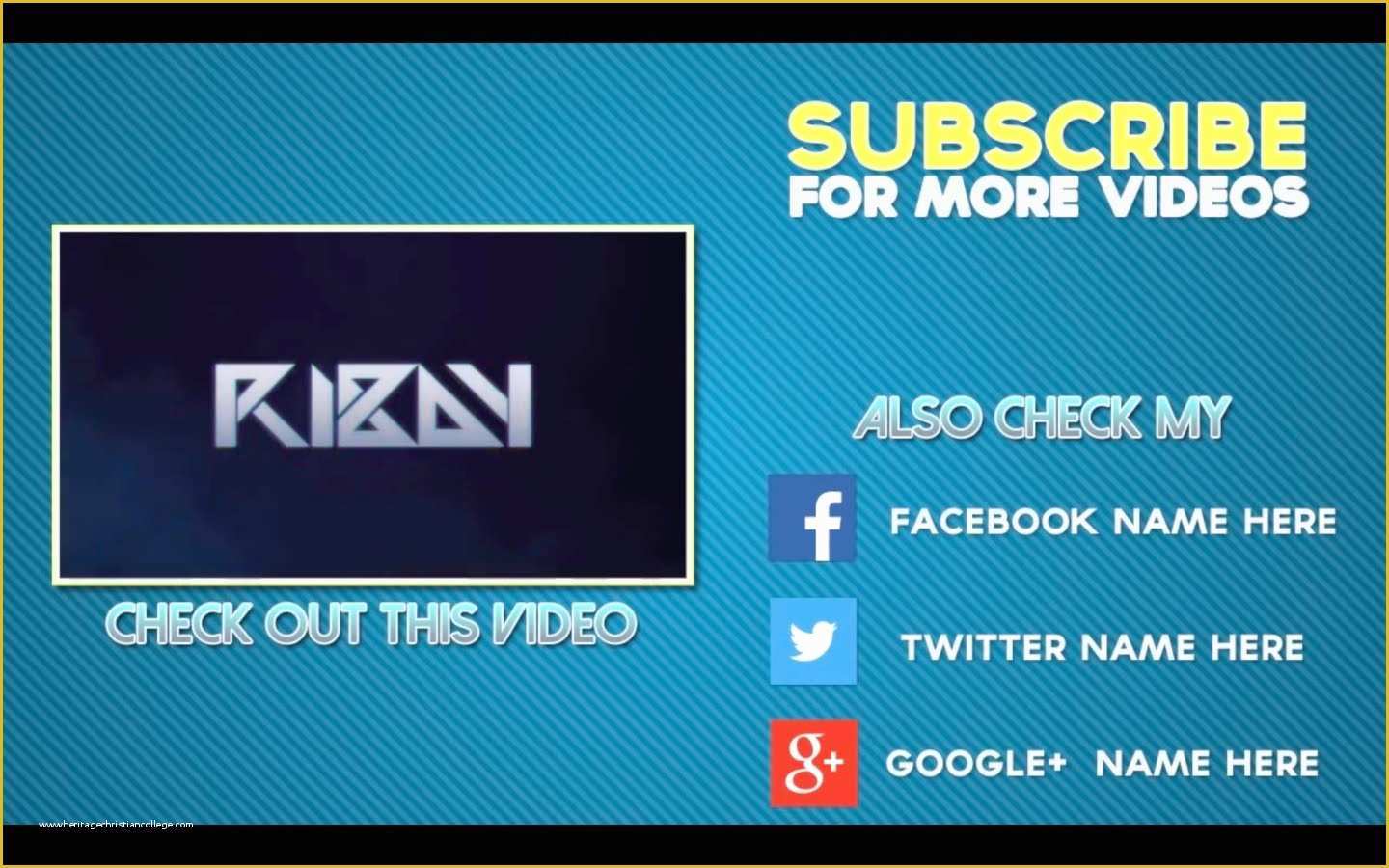 Free Youtube Template Maker Of Outro Template Maker