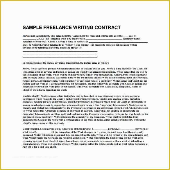 Freelance Agreement Template Free Of 10 Freelance Contract Templates – Samples Examples