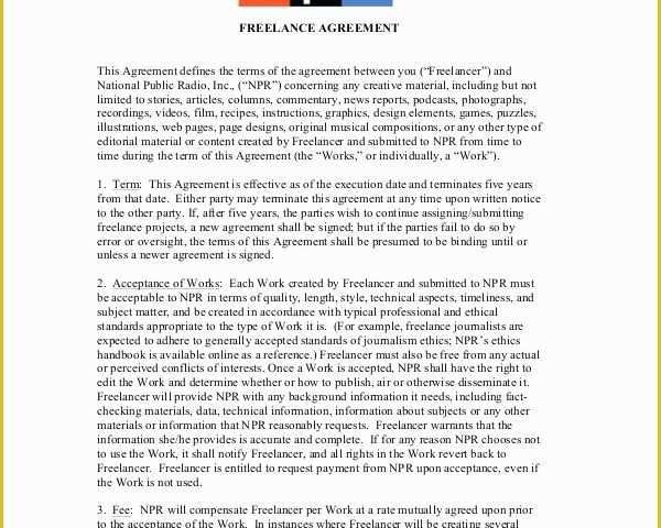 Freelance Agreement Template Free Of 7 Sample Freelance Contract Agreements