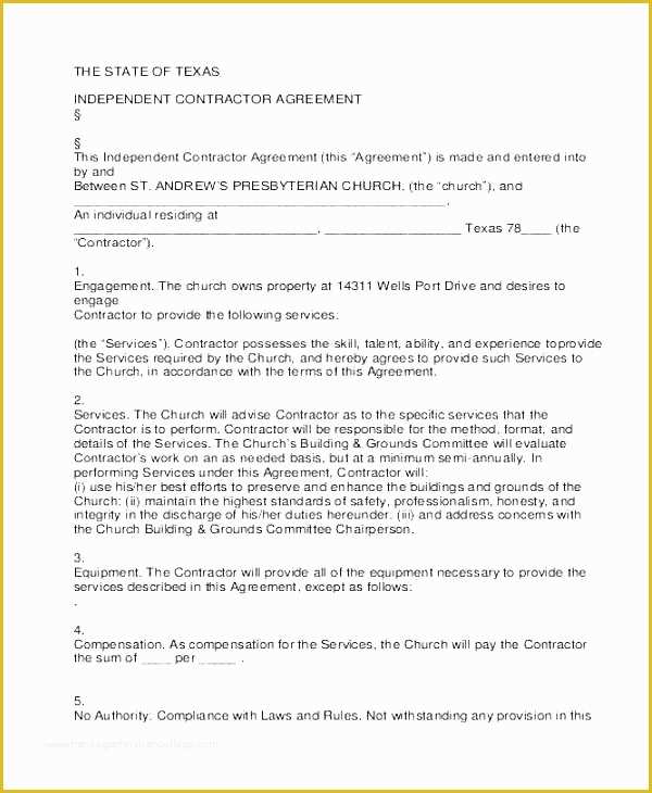 Freelance Agreement Template Free Of Simple Independent Contractor Agreement Free Templates