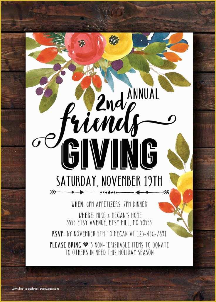 Friendsgiving Invitation Free Template Of 11 Best Friendsgiving Dinner Party Ideas Images On
