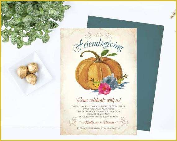 Friendsgiving Invitation Free Template Of Diy Friendsgiving Invitation Editable Text Ms Word Template