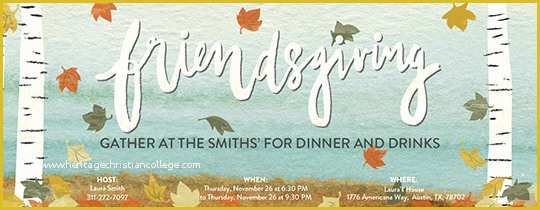 Friendsgiving Invitation Free Template Of Evite