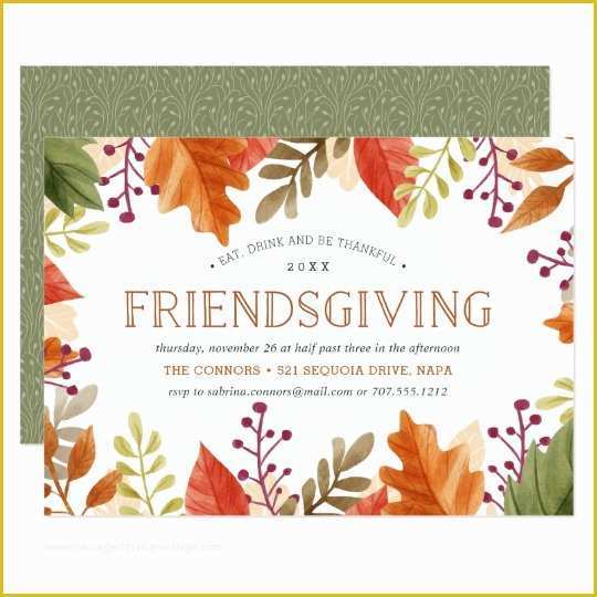 Friendsgiving Invitation Free Template Of Friendsgiving Feast Thanksgiving Dinner Invitation
