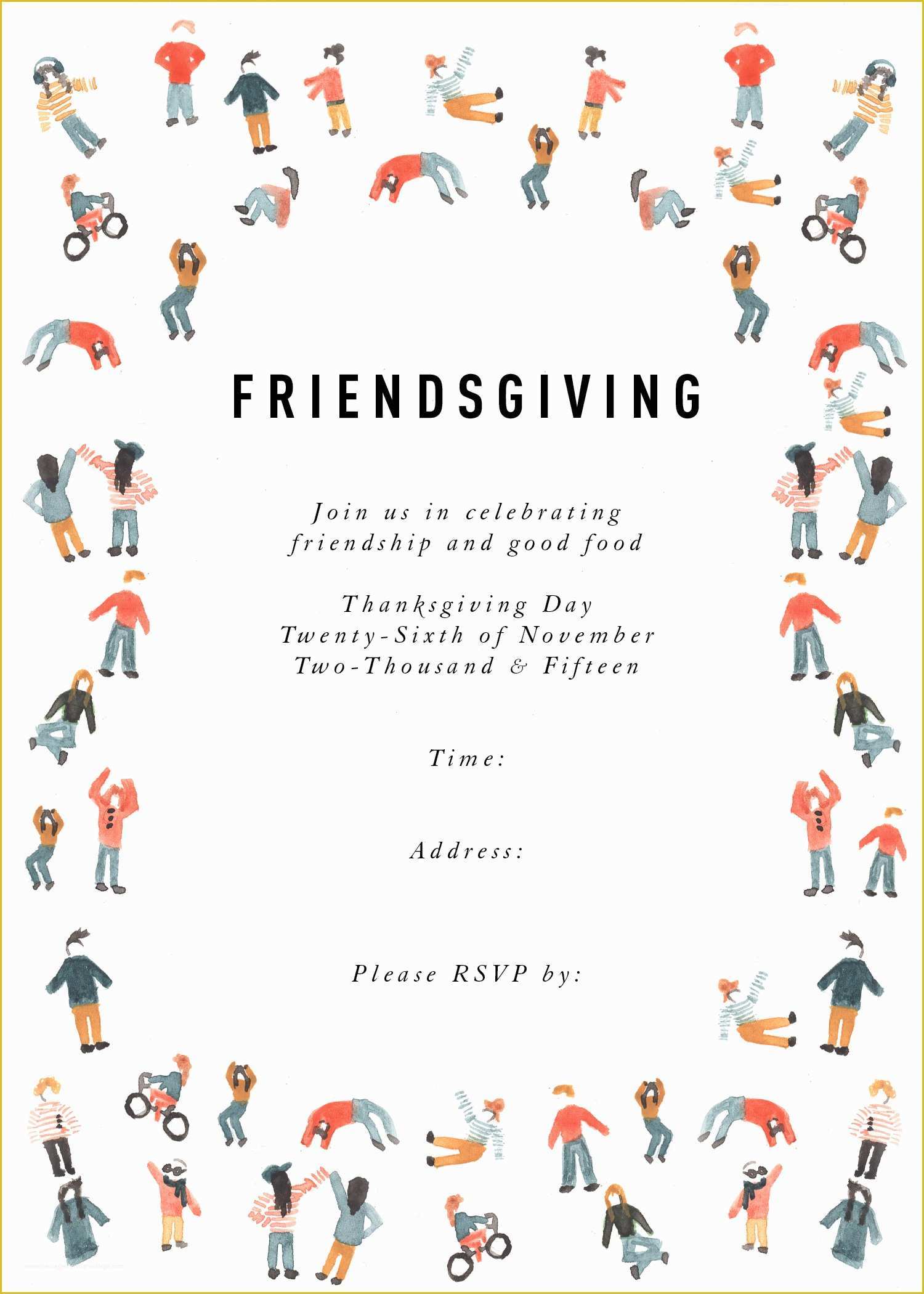 Friendsgiving Invitation Free Template Of Friendsgiving Printables
