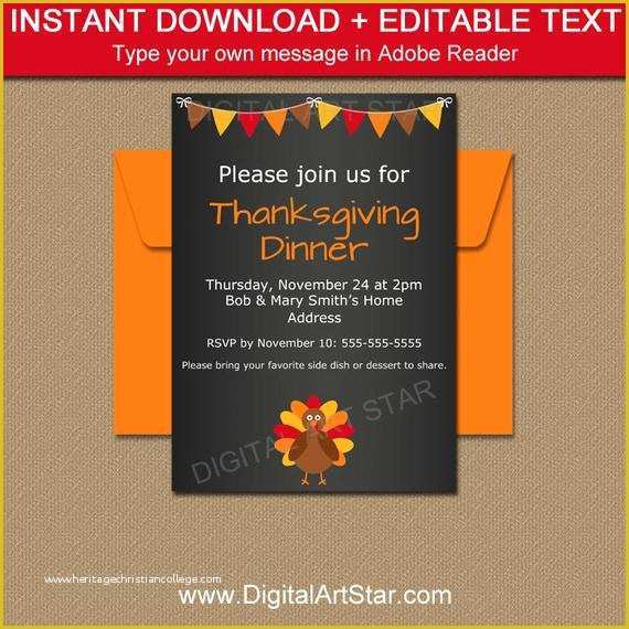 Friendsgiving Invitation Free Template Of Thanksgiving Chalkboard Invitation Template Printable
