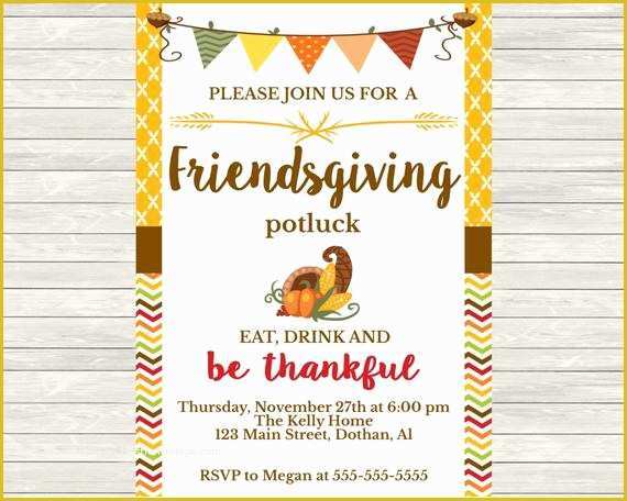 Friendsgiving Invitation Free Template Of Thanksgiving Invitations