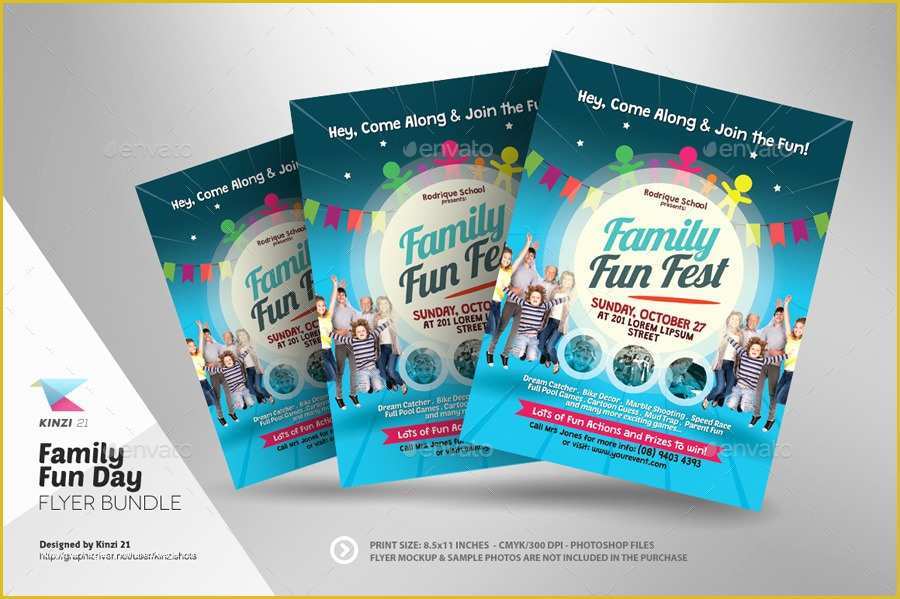 Fun Day Flyer Template Free Of Family Fun Day Flyer Bundle by Kinzishots
