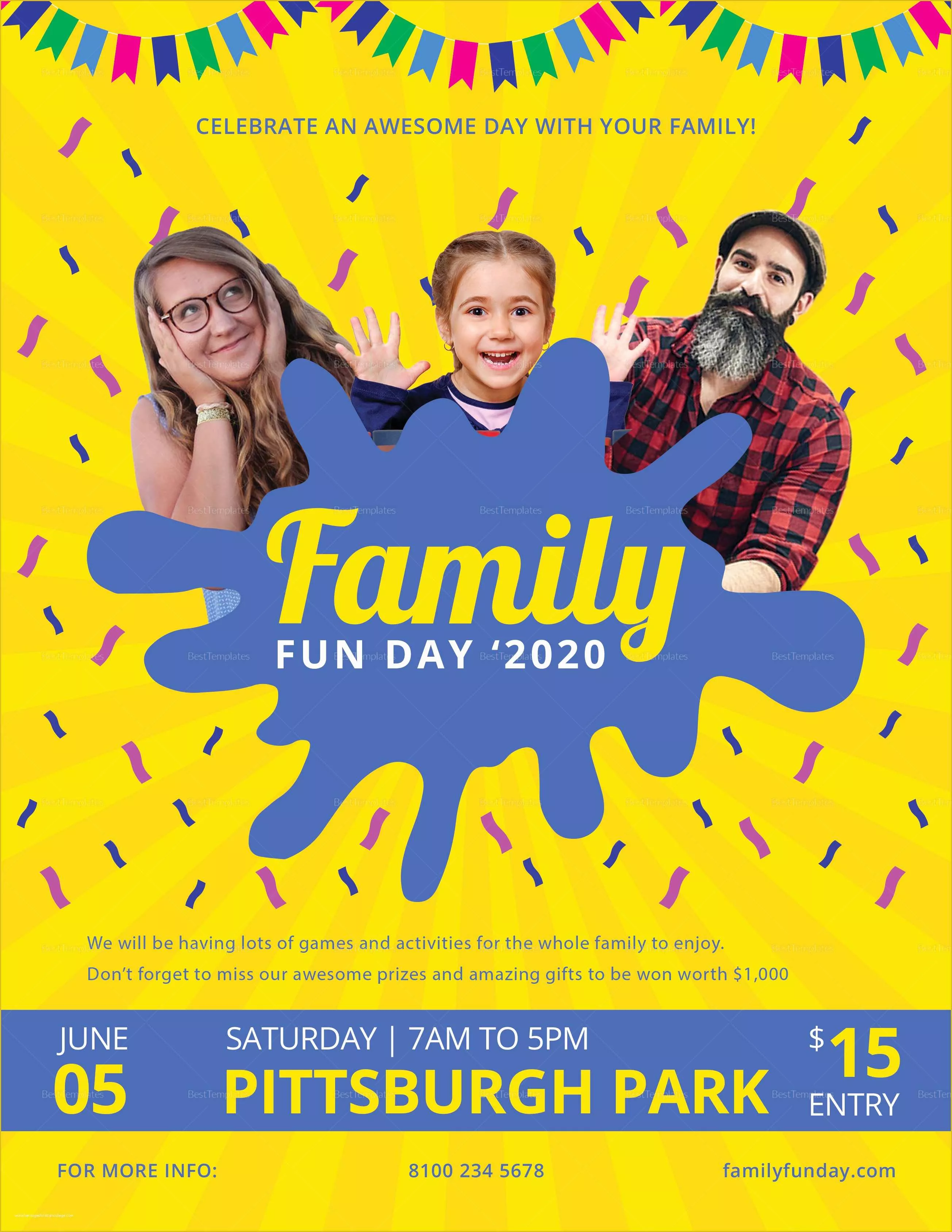 Fun Day Flyer Template Free Of Family Fun Day Flyer Design Template In Psd Word