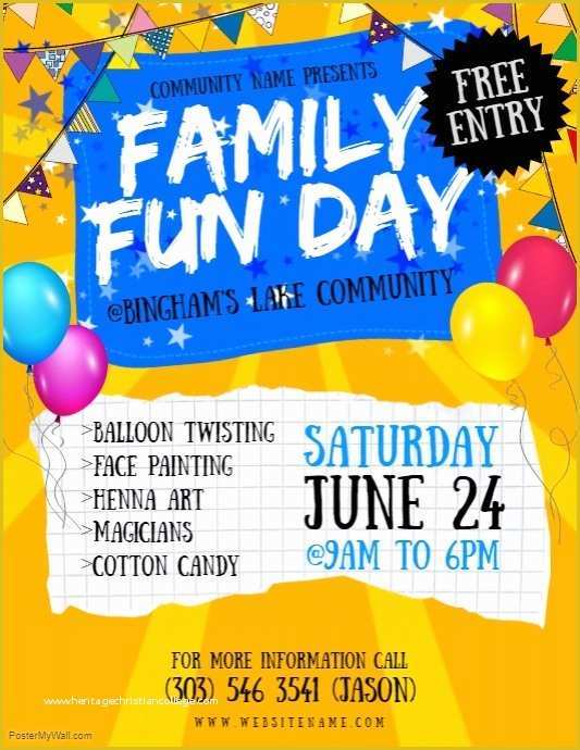 Fun Day Flyer Template Free Of Family Fun Day Flyer Template