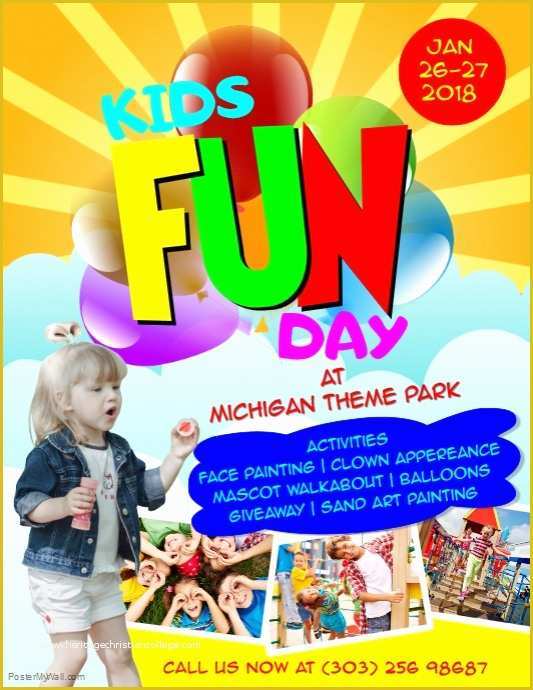 Fun Day Flyer Template Free Of Kids Fun Day Flyer Template