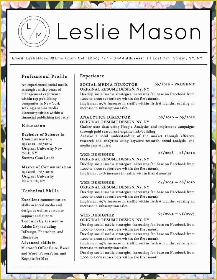 47 Fun Resume Templates Free Heritagechristiancollege